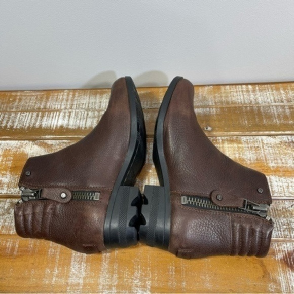 SOREL Danica Womens Waterproof Side Zip Leather Ankle Chocolate Boot Size 7.5 - Picture 10 of 14